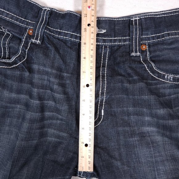 Big Star Blue Jeans Mens 38L Pioneer Boot Distressed Arcuates Stitching USA - Picture 7 of 16